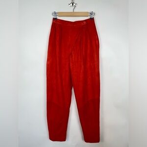 Patricia Rhodes VTG  Leather Suede Pants Size 4 Red
